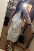 This dress is flawless! It does run a bit large; I thought about trying an XS after trying it on, but they were sold out and wouldn't have it on time for my bachelorette party. For my height, the dress is a little long and a tiny bit too big in the torso area, but it is workable! Very cute and flattering on! - Brianna S.