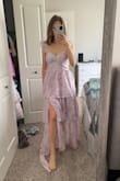 The neckline and waist is so flattering. I love the slit. - Courtney S.