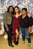 I wore this to a holiday house party. Dressed up but probably not my favorite to wear out officially. The slit is pretty high and has to be held closed when sitting down. The ruching at the stomach was also a little loose. Not like on the model pictured. - Sara
