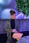Love this short turtle neck dress. The fabric is thick, fits nicely, stays in place, and is easy to dress up or down. It's a little short when sitting but all good. Wore to a birthday brunch with over-the-knee boots and a long trench. - Sara