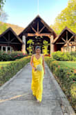 This dress looks flawless. It has no transparency, the color is vibrant, and in the evening, looks amazing. I'm 1.6 m tall and felt like it was the perfect length so if you're taller, take that into count. - Daniela
