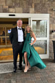 I wore this dress to a charity gala on St. Patrick's Day weekend. Loved the dress. It fits tight on the top, and if you are large-chested, I would def go up a size. It was so snug. I ordered the next size up but ended up sticking with the small because it fit best all the way around. - Beth L.