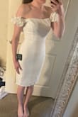 I'm planning on wearing this dress for my dinner rehearsal. The length is perfect, the dress is lined and not see-through, and the material is very comfortable. - Sarah S.