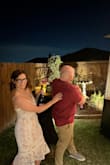 I got this for our engagement party. I have a 29-inch waist with curvy hips- not sure of my hip measurements. I got a medium and could not sit in most chairs because it was so tight on my legs and hips. But the top was semi-loose. It was an interesting fit but still looked good. Low-quality photo, but I feel like it shows my body type pretty well for your own comparison. - Emily T.