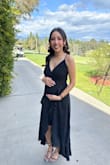 I sized up for this dress due to me being 20 weeks pregnant and it was perfect! I think I would've been fine with my normal size XS but the S was good! A little long but with heels it was good! - Damaris D.