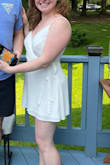 This romper looks great, but it takes a lot of care. First, if you have larger hips/butt or want more coverage, you will need to size up. It must be washed cold, laid out to dry, then steamed for wrinkles. While steaming, you may also have to pull the length down to make sure it hangs straight when you wear it. When all things go right, it is very comfortable and flattering. Also, I don't think this works for anyone over 5ft 6in because of the length, unless that's within your comfort zone. - Megan J.