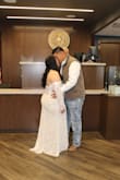This dress was 1 of 4 options for my small courthouse wedding ceremony. I got so many compliments and it's the only dress I loved. Definitely recommend for the price! The only thing I would be iffy about is if your arms are a bit on the bigger side like mine, but overall definitely worth it. The dress itself snatches your body like a glove :) - Diana M.