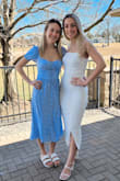I wore this for my bridal shower and it was perfect! I was worried that the pearls would be uncomfortable to sit on, but I didn't even notice them! I got so many compliments on the dress, and it was super comfortable! My only complaint would be that the straps kept rolling, so I felt like I had to keep fixing them - Jessica L.