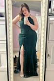 I ordered this dress as a bridesmaids dress for my friends November wedding. I absolutely fell in love with it the moment I took it out of the package. The quality truly was excellent for the price! I ordered an XL based on the size guide, but was surprised that it was more roomy than I expected (I am cinching the extra material with my hand in this photo so it looks more fitted). Had I kept the dress I probably would've returned it for a large. The only reason I returned it is because the bride changed the wedding colors. Otherwise I would've kept it and found other events to wear it to! - Rachelle H.