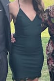 I liked this dress a lot! I ordered it last-minute for a wedding I was going to and it fit perfectly. The material was thick enough to feel like it was shaping me, but it was also comfortable. The back detail was nice but a little cheap-looking up close and the straps (where they adjust) were a bit cheap-looking as well. Nothing anyone could notice, though, Overall this dress made me feel sexy and confident! Would recommend! - Michelle S.