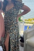 I got this in green for a spring bridal shower and loved it! I got a Medium; it fit perfectly, but the chest area was small. I needed to [get] a sticky bra from amazon to fit it! - Larissa B.