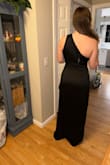 Love dress/style & cost. Wish [the] slit was not so high but can be fixed - other than that no alterations needed! - Chrissy F.