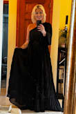 What an amazing dress! Completely love it. I received so many compliments. I can't wait to wear it again. I ordered a Large because the Medium was taking away the pleated look across my chest. Worked perfectly. - Alyssa S.