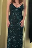 This dress is gorgeous. I was skeptical ordering this dress online. I had low expectations because I didn't see it in person. The dress arrived very quickly and is stunning. It has a great weight and isn't cheap material, it fit perfectly and is exactly what I wanted. - Katie B.