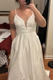 This is THE one for me! I plan to hem it because it's a little too long for my liking, but it fits perfectly everywhere else. I love the classy look. The pockets are a great bonus too :) I can't wait to wear it for my wedding in September! - Tiffany Y.