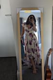 The color is honestly gorgeous! Bought it for a vineyard wedding. The bust is a bit loose for me so I've had to get some body tape but fits well everywhere else. - Jigyasa B.
