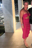 This dress is AMAZING! First, it is SO well made. It is thick, but not hot (I wore it in Aruba). It looks tiny when you pull it out of the package, but once you put it on, it stretches deliciously over your curves! It even hides lumps and bumps.  It has a nice slit on the left side of the dress to add to the sexiness. I am 5'2'', 150-155lbs, muscular build and I bought a medium. Fit like a glove. I am SO happy with this purchase! - Shanna W.