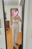 I never wear pantsuits or rompers, but I wanted this for one of my evenings out during my bachelorette weekend in NYC! I am a tall girl (5'10") with wide hips, and the length was perfect on me. The small fit well; sometimes, I have to size up to medium to avoid camel toe, but it was not necessary for this style. Can't wait to wear it out!! - Jacqueline P.