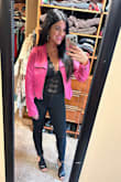 I really loved these jeans! I wore them to a concert. They were long which as a tall girl I loved! No belt loops, which made for a smooth look. I'm typically a size 4-6 in jeans and I ordered a 7 which was snug but I wouldn't size up! - Angela F.