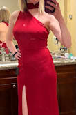 Great fabric, well made. But I ended up returning because I didn't feel secure in my chest area and didn't want to have a Janet Jackson moment at a wedding. It definitely would need an extra strap to keep the chest area secure and the existing strap doesn't lay flat, it stretches and bunches. It's also quite long and I'm already tall, so that would need to be altered twice, since it's lined. Too many adjustments to justify keeping it& - Dariya B.