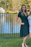 Such a beautiful wrap dress! The material was lightweight and very flattering. Just the right length too. I did need to get it tailored because it's a very deep v neck and was a little too revealing for my taste. It's an easy fix though. - Lauren B.