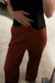 The pants were not flattering on me; it may be better on a different body shape. Fit my waist fine, and it was super baggy around my hips and too long in the groin area. Overall, a little too long. - Arlie M.