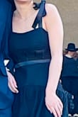 My high school senior daughter chose this gorgeous dress to wear for her boyfriend's senior prom. She was beautiful in it, but the zipper was hard to zip up. I think she could've gone with a size Small instead of an XS. She wore 4" block heels, but still had to hem 1.5 inches from the bottom so she could dance without tripping on her dress. She received many compliments on her dress! - Corinna T.