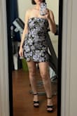 Bottom part of the dress was too tight on my hips, but the top part was too big. The rubber strip that keeps the dress up was floating an inch away from my chest. The material is beautiful so it's disappointing that it fits so poorly. - Maddie M.