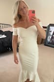 I considered this for an elopement but went with another dress from Lulus. This one is beautifully made and fits like a glove. I ordered both a small and medium and fit both but preferred the medium. It has a ton of stretch, so I could have made either work but felt the small was a little too tight on my butt. - Melissa S.