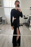 This dress is PERFECT! Finding the perfect fit can be tricky with my curves (140 pounds, 34 double D), but this dress nails it. It hugs every curve perfectly, and the material stretches, making it incredibly comfortable. The length is just right too. Highly recommend! - Jessica
