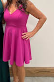 The dress was super cute and fit perfect but the lining on the inside didn't lay right, it bunched up on the inside. I kept trying to pull it down, but no luck. - Julie D.