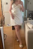 One of my favorite little white dresses for my bride era! I've worn it a few times including shopping for wedding dresses and touring venues. The fabric is thick enough to go braless without anything showing through, and the dress is long enough for spanx underneath. Will definitely wear and rewear again and again! - Alyssa L.