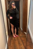 I was worried the slit would be too high but this dress was perfect. I sized up. Normally I would order a large but I ordered xl for this dress. - Julie G.