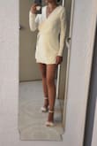 Fits very well on me and love the fabric and the belt detail. It feels very comfortable. - Maria T.