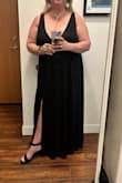 Love this dress, glammed it up with some gold jewelry and 3" heels, which are needed as it's very long. If I was wearing shorter heels I'd need it hemmed. Comfortable and flowy, great for dancing. - Janet S.
