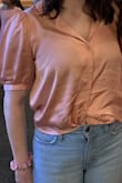 I really like this top, but it wrinkles so easily. I've only worn it a handful of times - Rachel S.
