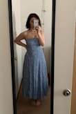 This dress is so cute!! The back is stunning and I love the length. I was a little worried that I wouldn't be able to wear it without a bra (I'm a 32DD and am more comfortable if I have some type of boob support), but I was able to adjust the strings in the back so my boobs were supported just fine! Plus, you get a lot of string to work with, so I wasn't worried about running out. Great dress! - Maria P.