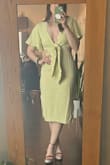 This dress is just what I was looking for. It covers the parts I don't love (arms, hips), and extenuates the ones I do (waist, cleavage). It worked perfectly on vacation and I'm taking it to Europe this summer. I used cakes instead of a bra and gave it a steam before wearing out! - Kelly H.