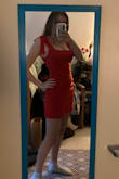 What a beautiful dress. It fits me just right. I love the little slit, and the seams that run over the bust are actually quite flattering. My one (little) nitpick is that the bows on the straps can look a bit silly. - Elise S.