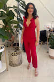 I am very happy with this romper, good quality and nice solid stretchy material. Very nice deep red color. It fits perfectly and felt very comfortable on me. Got lots of compliments. - Diana V.
