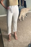 These white jeans are super flattering and comfortable. They have some stretch to them, which is perfect for spring/summer white jeans. - Lindsey B.