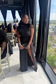 This dress is stunning. Fits true to size, just a little long. - Jasmine D.