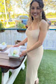 I absolutely love this dress. The material is flawless. I've already worn the dress over 4x. Perfect for all occasions, Spring/Summer!! Wore the dress to look at wedding venues, and it gave total Florida Bridal vibes.
I got the smallest size they have, XS, but wish it came in XXS, as it could have been more fitting in the waistline. - Danely T.