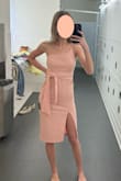 The model has tan skin, and it looked good on her, not as much on me. That was my only reason for returning. It's a darker pink in person. - Nathan J.