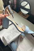 I had originally ordered a white pair but ended up being way too tall and big. So I returned them for store credit and purchased these blue babies for my wedding. They are perfect height. I normally wear 8 in shoes, but in heels, I wear typically half size smaller. I am so excited to wear them. All my family members and friends think they are beautiful. Can't wait to wear them. - Kristina C.