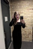 This dress is so classic and easily styled a million ways. When a cold front came on the day of my event, I was able to restyle it last minute to accommodate the winter weather. I was originally worried that it would be too tight for a night of gorging on carbs, but it stretches perfectly without feeling like spanx. New favorite black dress, for sure!! - Naomi W.