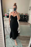Love this dress so much. It's stunning and fits the curves well, but the straps are really thin and kind of dig into the shoulders. I wore this for my birthday, and towards the end of the night, one of the straps broke off completely. Super bummed about that, but overall would recommend buying it - Maddie F.