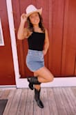 Nice material on the hat!!! Looks expensive - got lots of compliments on this hat!!!! Great cowgirl hat for your country night out!!! - Gwen C.