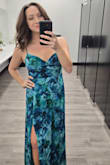 Loved this dress!!! Fit so well with standard heels, and I got compliments on it all night. I will most likely buy the other color of the dress too! - Emily W.