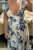 I really wanted to love this dress and DO love the dress, but it's so low cut that I can't wear it. It looks fairly modest on the model, and I thought it was something I could wear to a company event, but definitely not. The chest is also a bit tight (which I guess if it's going to be that low it needs to be), so there was no option of adding a stitch to keep it closed. For reference, I'm 5'3, 145lbs, 36C. It fit really well everywhere else, and the length was perfect. But I'll have to return. Darn. - Brandi M.